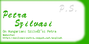 petra szilvasi business card